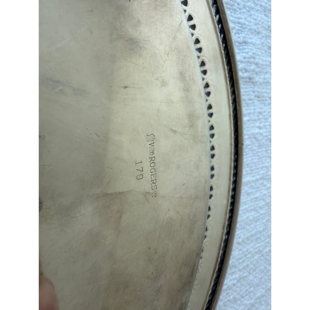 Vintage, Rogers 170, 12" Round Silver Tray - Picture 4 of 10